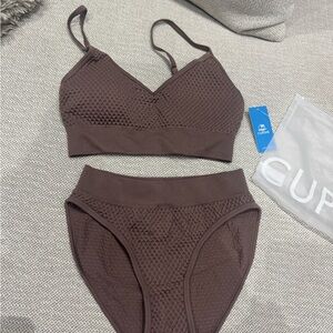Cupshe Chocolate Textured Bikini Set